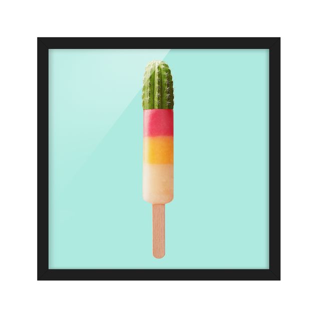 Poster con cornice - Ghiaccio Con Cactus - Quadrato 1:1