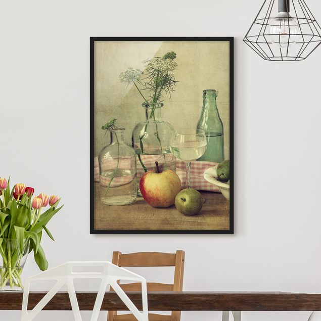 Poster con cornice - Still Life With Bottles - Verticale 4:3