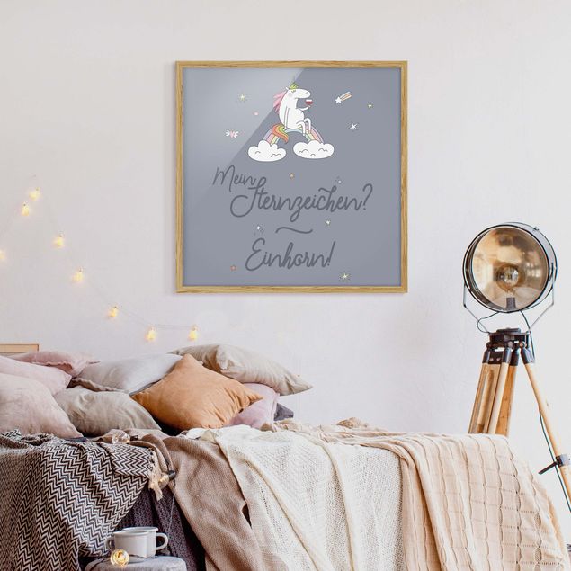 Poster con cornice - Il mio oroscopo - Unicorn