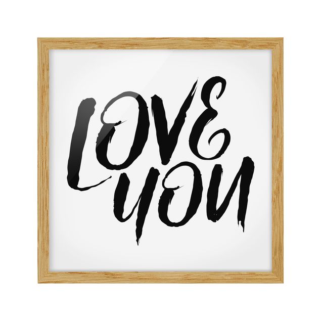 Poster con cornice - Love You - Quadrato 1:1