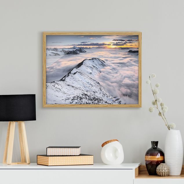 Poster con cornice - View Of Clouds And Mountains - Orizzontale 3:4