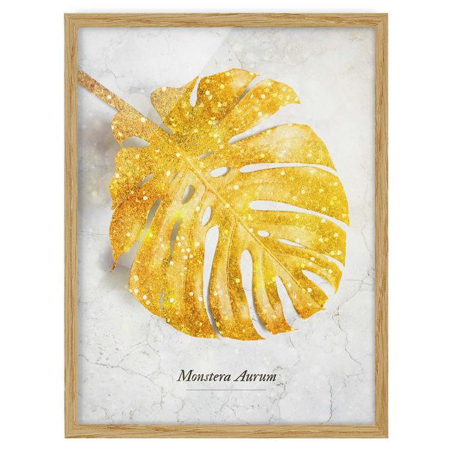 Poster con cornice - Gold - Monstera Aurum