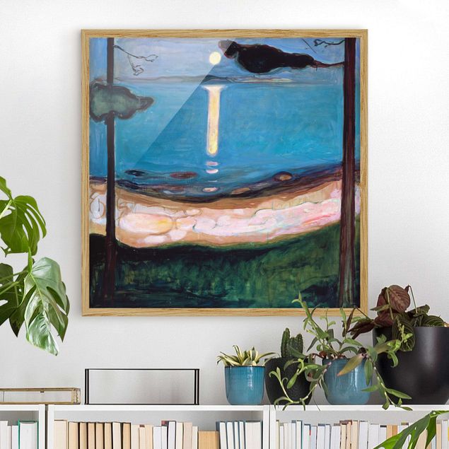 Poster con cornice - Edvard Munch - Luna Night - Quadrato 1:1
