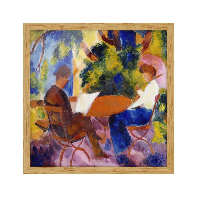 Poster con cornice - August Macke - Couple At The Garden Table - Quadrato 1:1