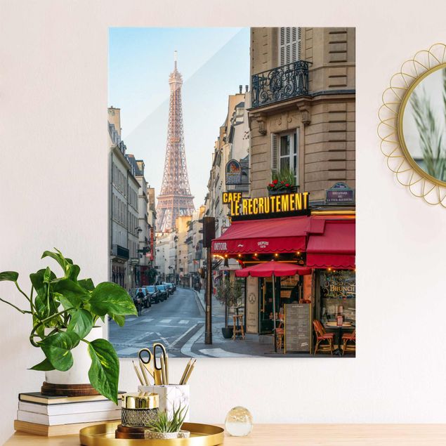 Lavagna magnetica vetro Strade di Parigi