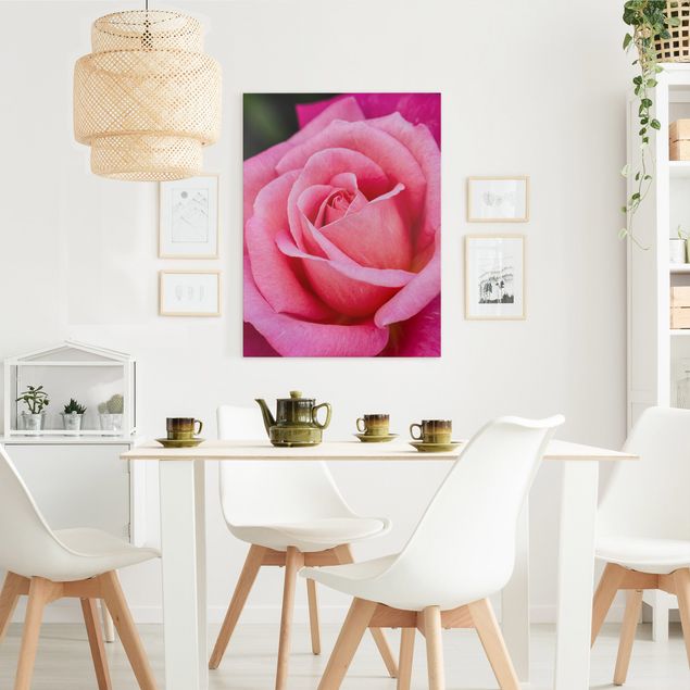Riproduzioni su tela quadri famosi Fiori di rosa rosa sfondo verde