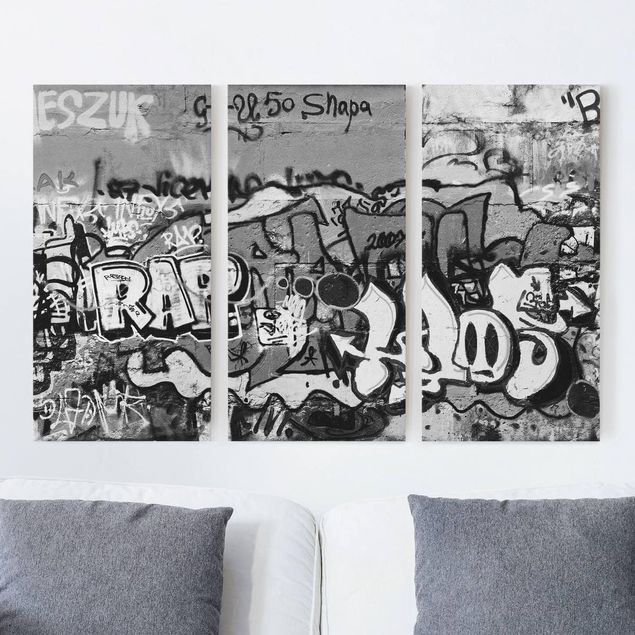 Stampa su tela bianco e nero Graffiti d'arte