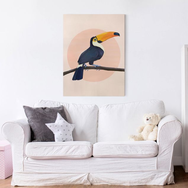 quadri con animali Illustrazione - Uccello Tucano Pittura Pastello