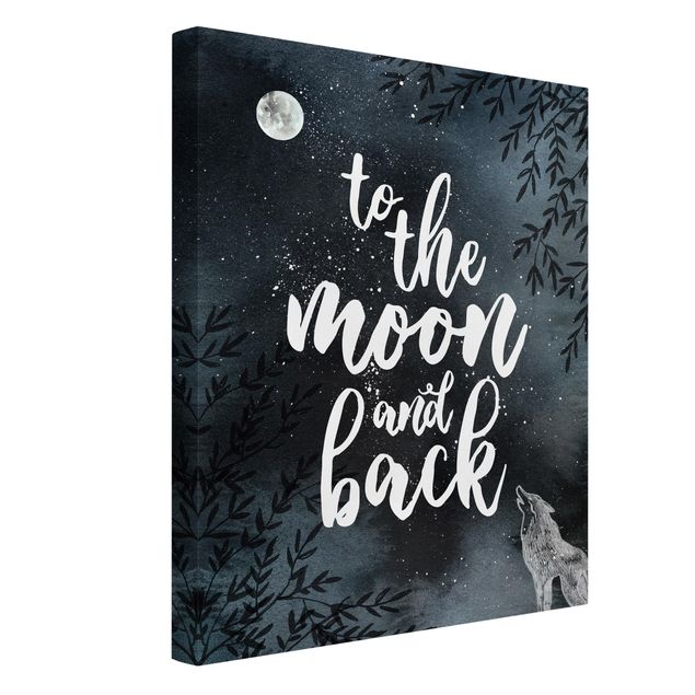 Stampa su tela - Love You To The Moon And Back - Verticale 3:4