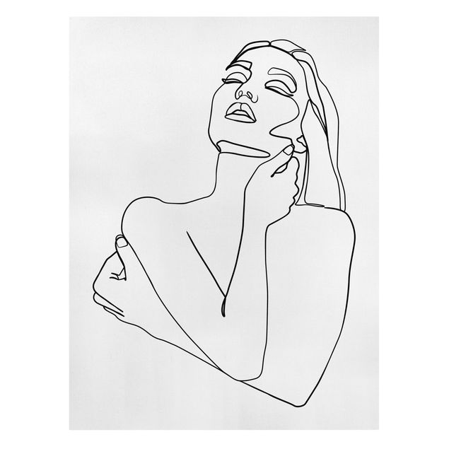 Stampa su tela Line Art - Torso di donna Bianco e Nero