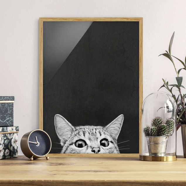 quadri con animali Illustrazione - Gatto Disegno in bianco e nero
