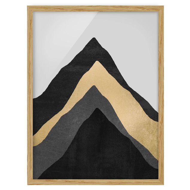 Poster con cornice - Goldener Berg Nero Bianco - Verticale 4:3