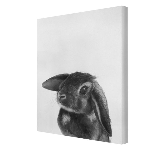 Quadri moderni per soggiorno Illustrazione - Coniglio - Disegno in bianco e nero