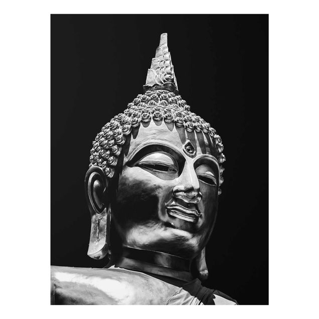 Quadro in vetro - Buddha Statue Viso - Verticale 4:3