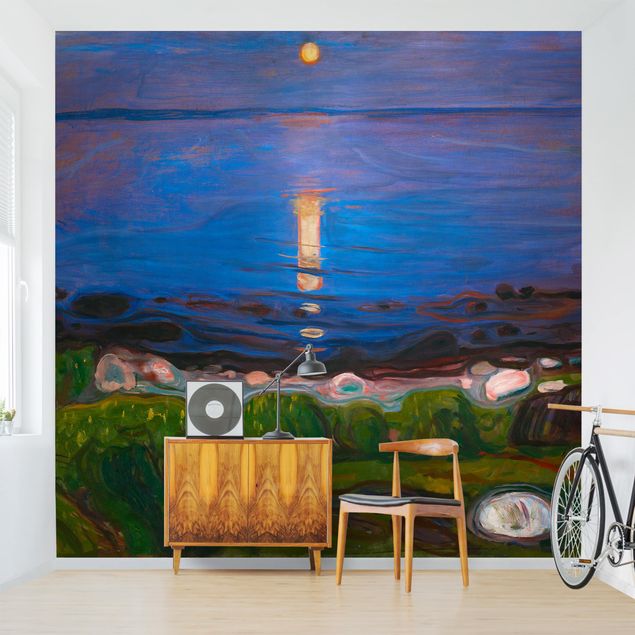 Carta da parati adesiva - Edvard Munch - Summer Night On The Sea Beach- Formato quadrato