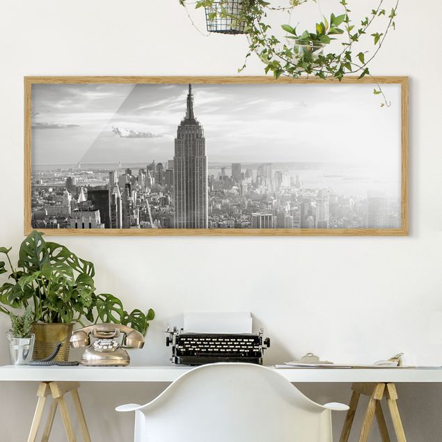 Poster con cornice - Skyline Di Manhattan - Panorama formato orizzontale
