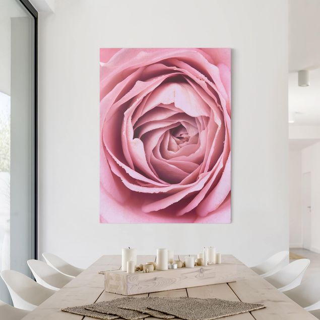 Quadri su tela fiori Fiore di rosa rosa
