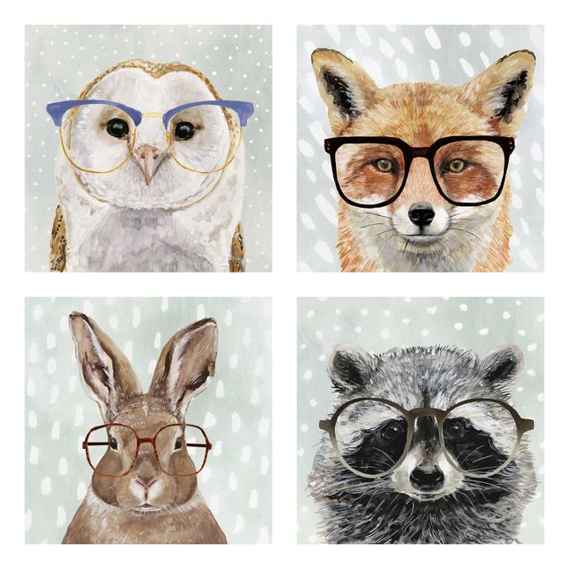 Stampe su tela Set Animali occhialuti II
