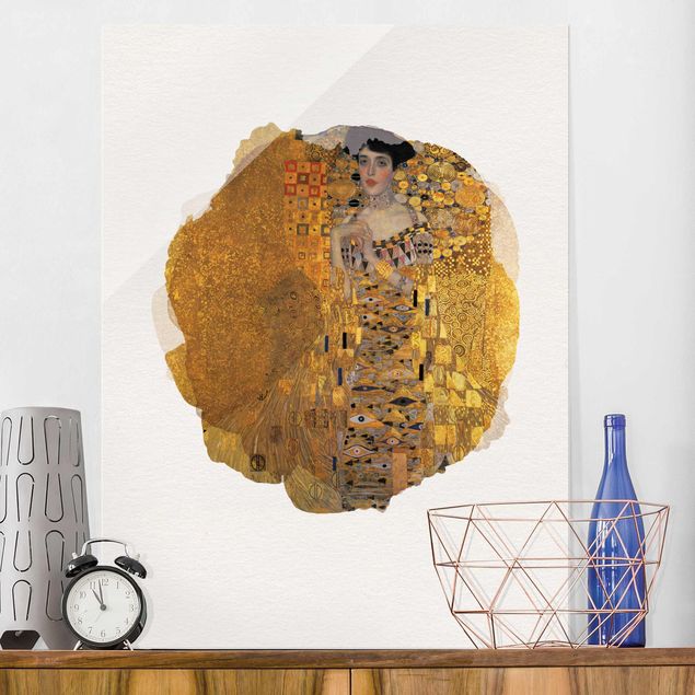 Quadro in vetro - Acquerelli - Gustav Klimt - Ritratto di Adele Bloch-Bauer I - Verticale 4:3