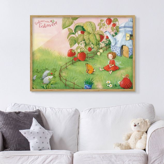 Poster con cornice - The Strawberry Fairy - In The Garden - Orizzontale 3:4
