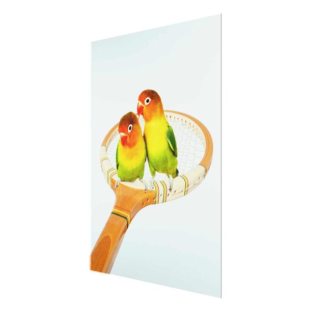 Quadro in vetro - Tennis Con Uccelli - Verticale 4:3