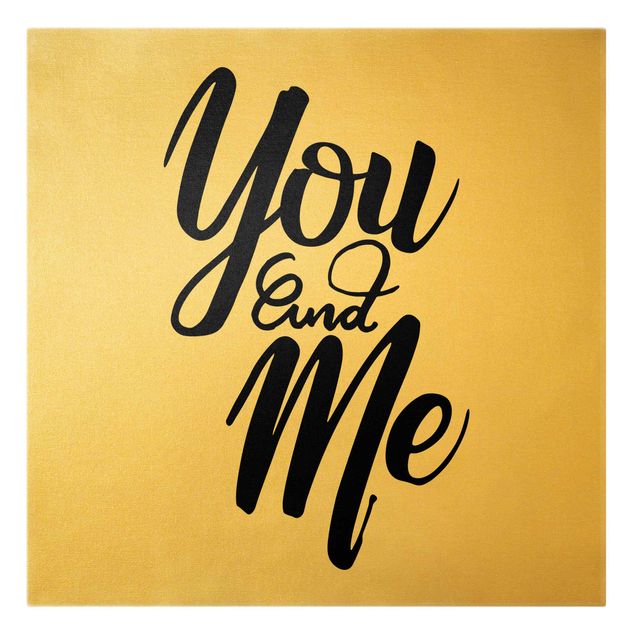 Quadro su tela oro - You and me