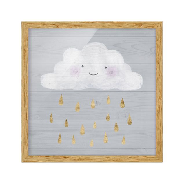 Poster con cornice - Cloud With Golden Raindrops - Quadrato 1:1