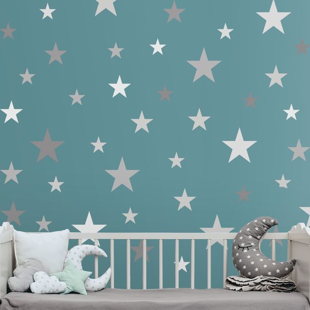 Adesivo murale - Set grigio 92 stelle