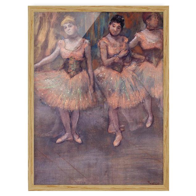 Poster con cornice - Edgar Degas - Three Dancers Before Exercise - Verticale 4:3