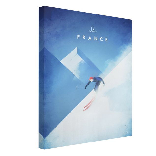 Stampa su tela vintage Poster di viaggio - Sciare in Francia