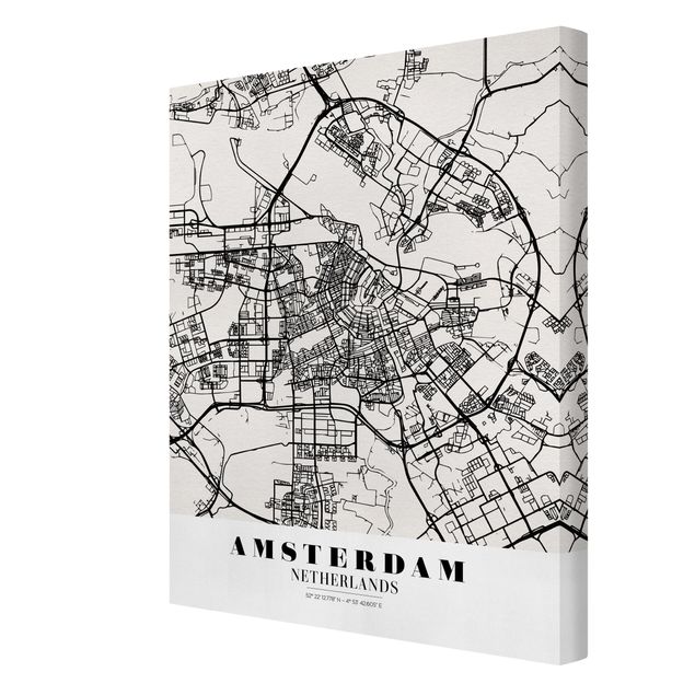 Stampa su tela - Amsterdam City Map - Classic - Verticale 3:4