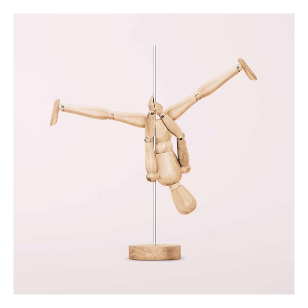 Quadro in vetro - Pole Dance Con Figura legno - Quadrato 1:1