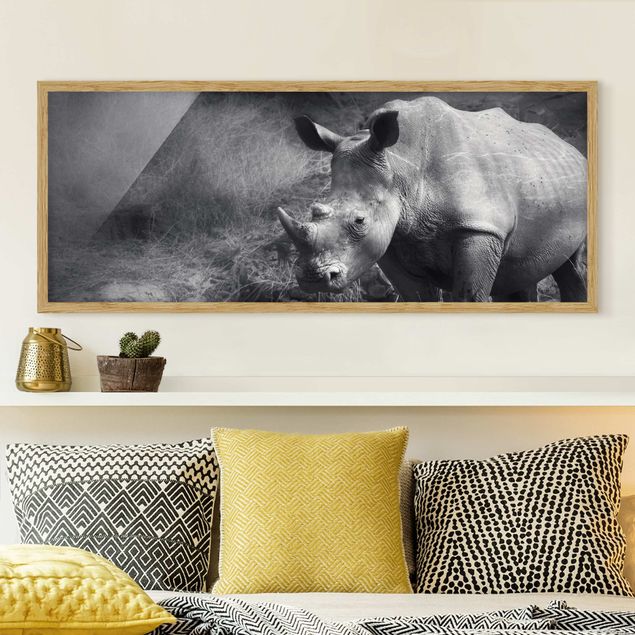 Poster con cornice - Rhinoceros Lonesome - Panorama formato orizzontale
