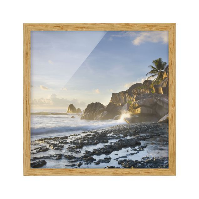 Poster con cornice - Sunset On The Island Paradise - Quadrato 1:1