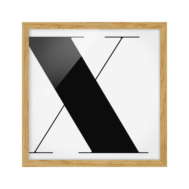 Poster con cornice - Antiqua Letter X - Quadrato 1:1