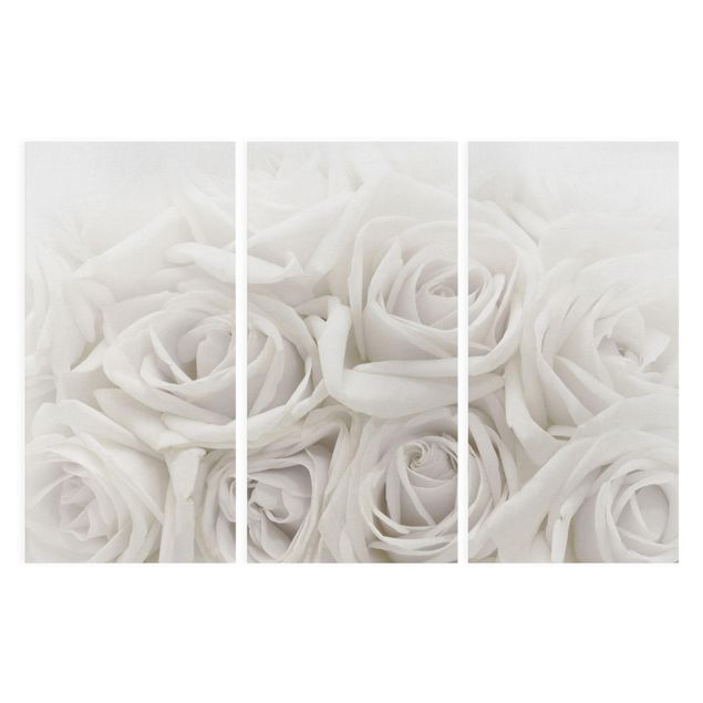 Stampa su tela 3 parti - White Roses - Verticale 2:1