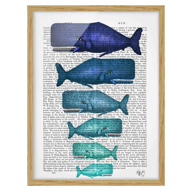 Poster con cornice - Lettura Degli Animali - Famiglia Balena - Verticale 4:3