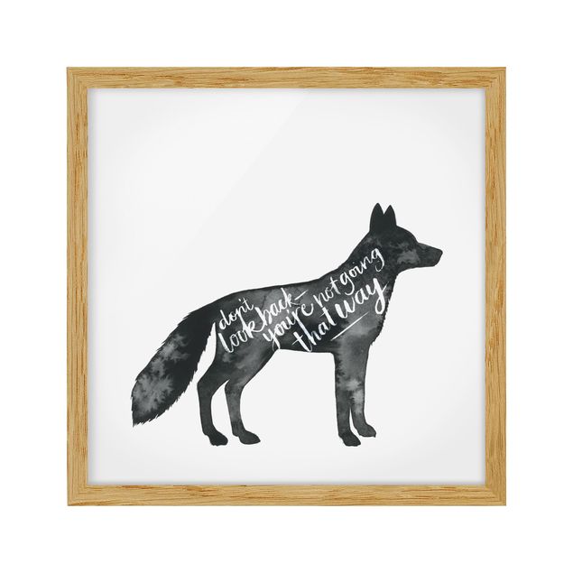 Poster con cornice - Animals With Wisdom - Fox - Quadrato 1:1