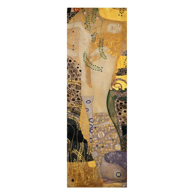 Stampa su tela Gustav Klimt - Serpenti d'acqua I