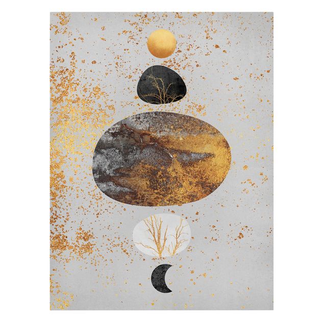 Abstrakte Kunst Sole e luna in gloria dorata