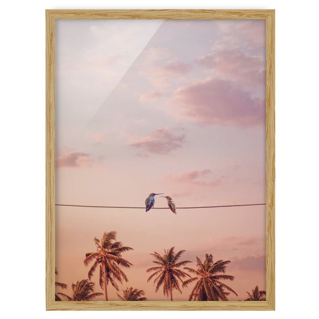Poster con cornice - Tramonto Con Hummingbird - Verticale 4:3