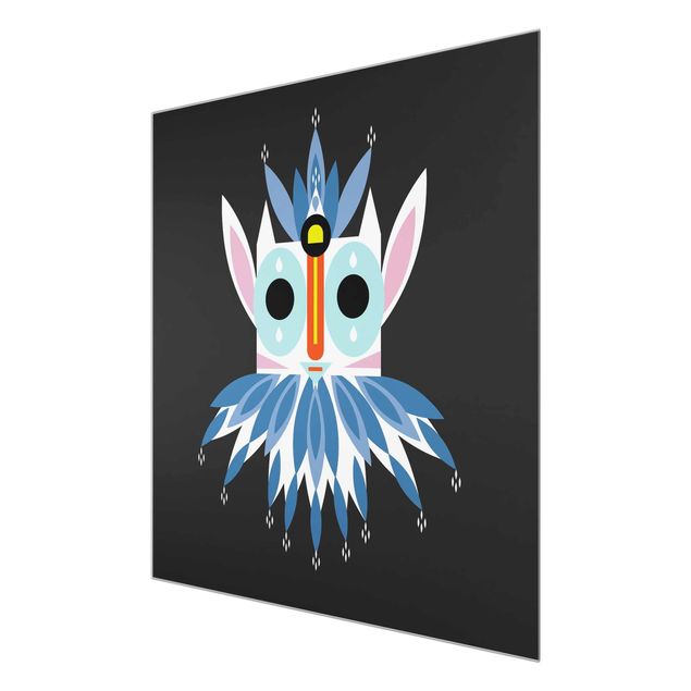 Quadro in vetro - Collage Mask Ethnic - Gnome - Quadrato 1:1