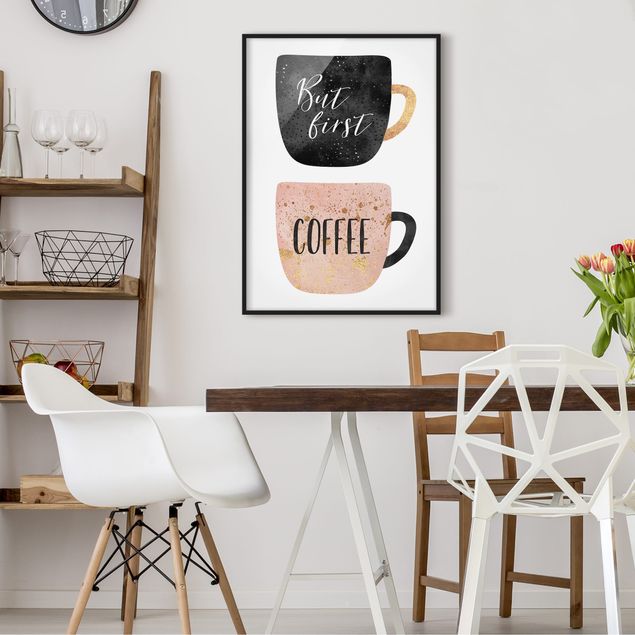 Poster con cornice - Ma prima, caffè - Verticale 4:3