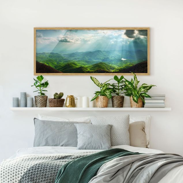 Poster con cornice - Celeste Terra - Panorama formato orizzontale