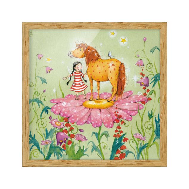 Poster con cornice - The Magic Pony On The Flower - Quadrato 1:1