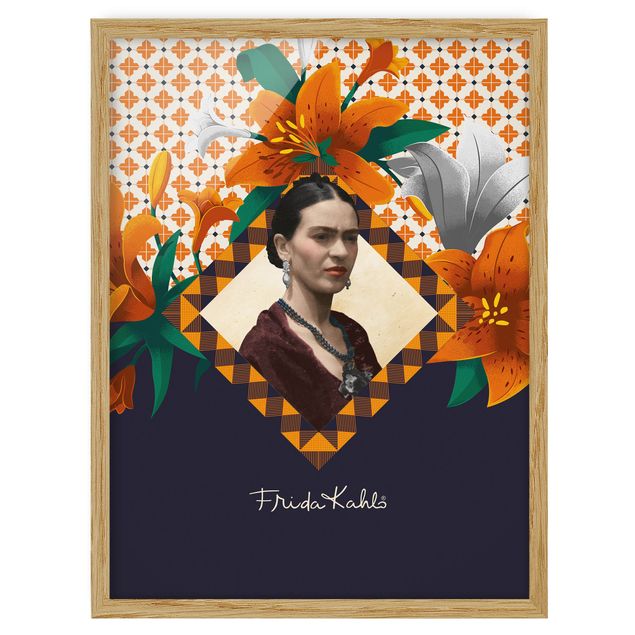 Poster con cornice - Frida Kahlo - Lilies - Verticale 4:3