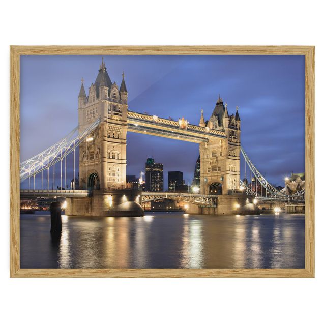 Poster con cornice - Tower Bridge At Night - Orizzontale 3:4