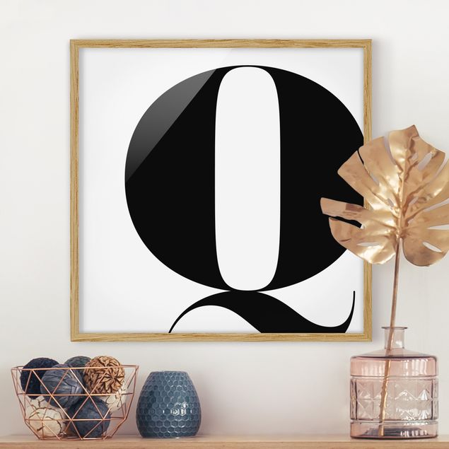 Poster con cornice - Antiqua Letter Q - Quadrato 1:1