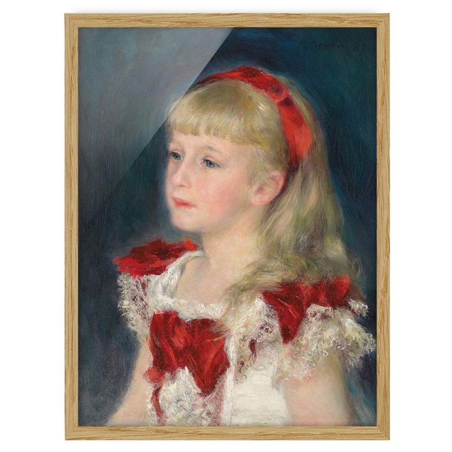 Poster con cornice - Auguste Renoir - Mademoiselle Grimprel With Red Ribbon - Verticale 4:3