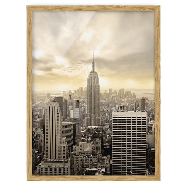 Poster con cornice - Manhattan Dawn - Verticale 4:3